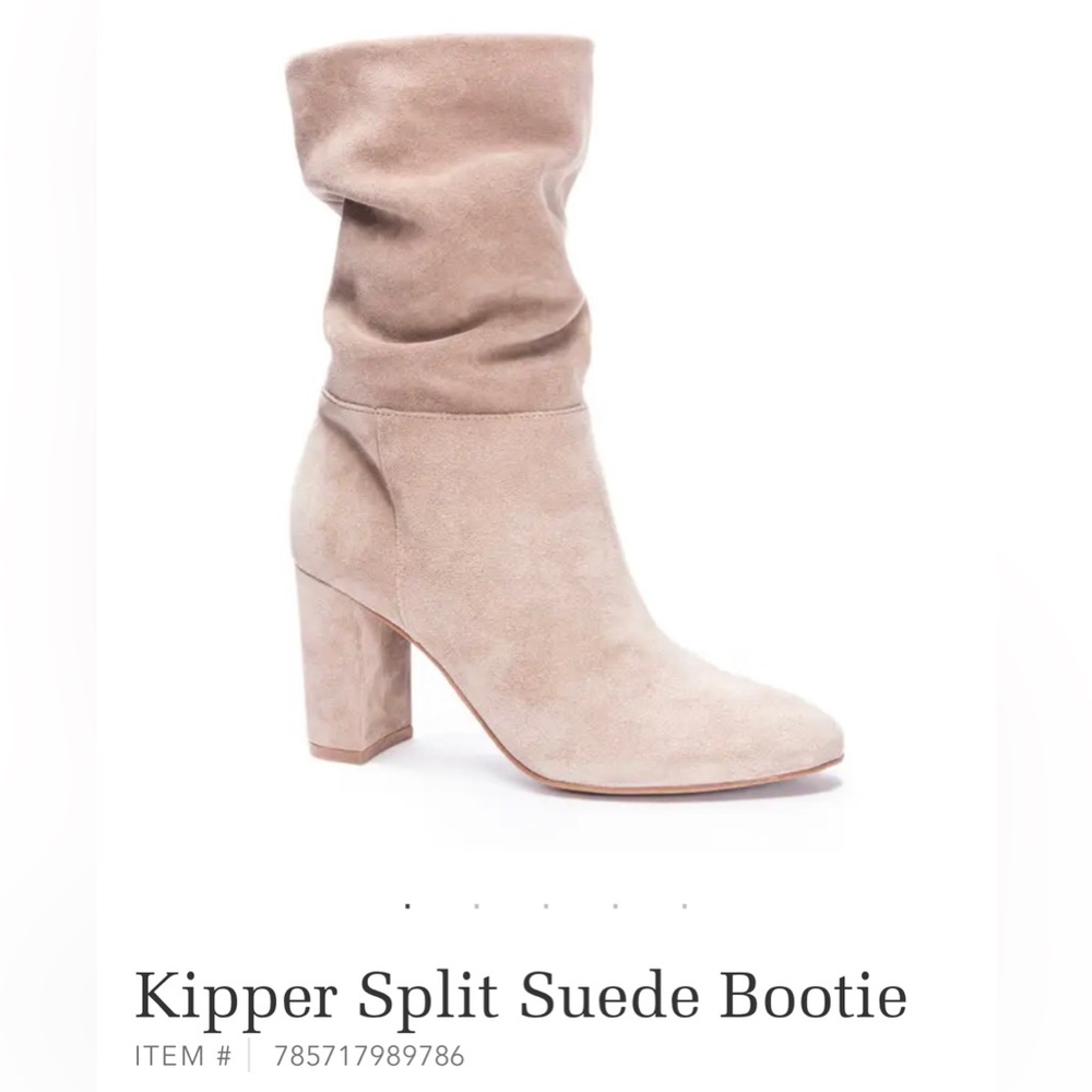 Kipper Split Suede Bootie in Taupe size 10. BNWB. Never been worn.